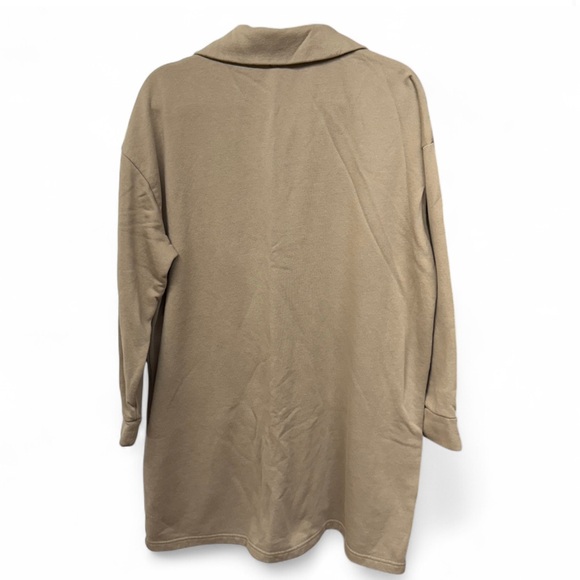 H&M oversized beige/tan quarter-zip pullover sweatshirt dress - Picture 4 of 6